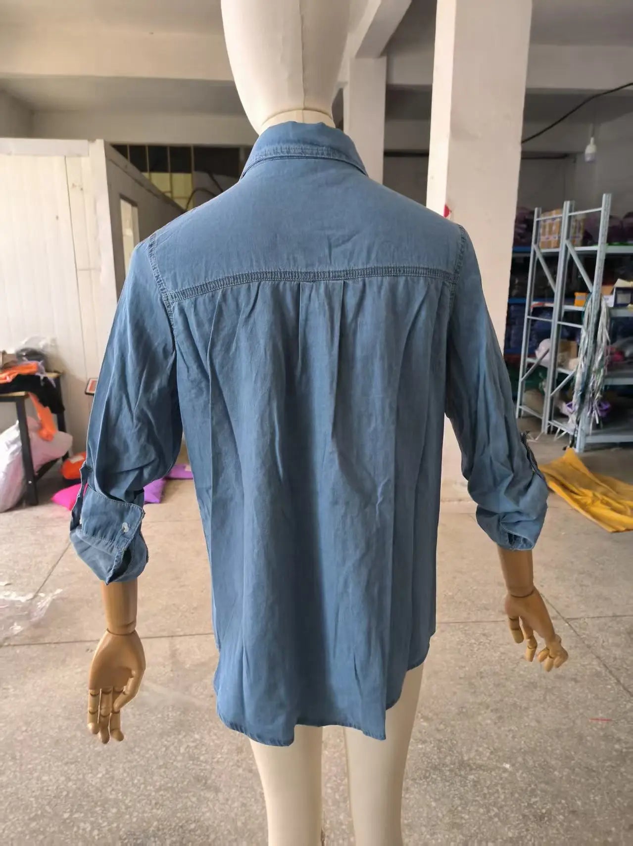 Denim Shirts For Women Spring Autumn New Vintage Denim Shirt Casual Fashion Lapel Single-breasted Long-sleeved Shirt Female Tops