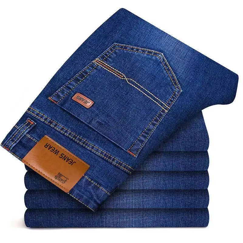2026 Men's Denim Jeans Thin Summer Straight Business Soft Fashion New High Quality Pants New Arrivals Dropship OL Work Trousers