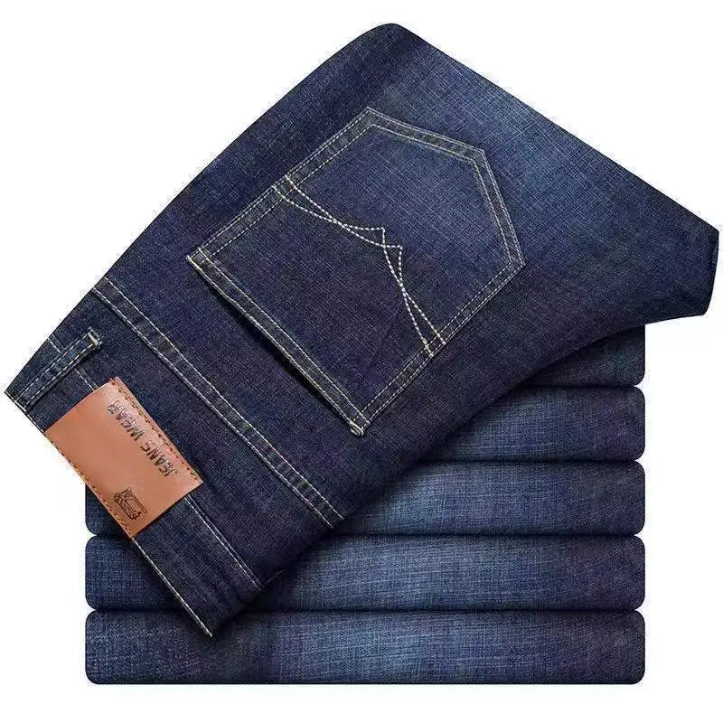 2026 Men's Denim Jeans Thin Summer Straight Business Soft Fashion New High Quality Pants New Arrivals Dropship OL Work Trousers