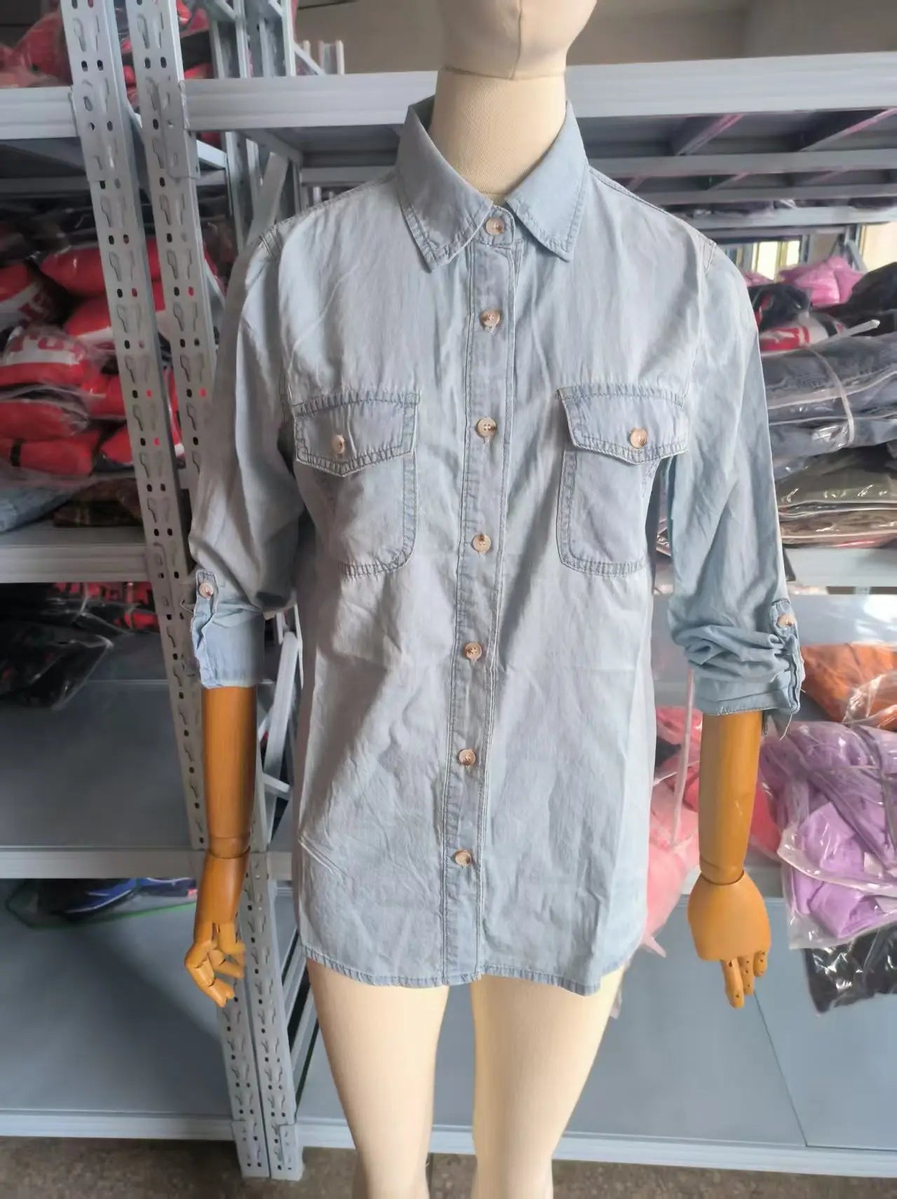 Denim Shirts For Women Spring Autumn New Vintage Denim Shirt Casual Fashion Lapel Single-breasted Long-sleeved Shirt Female Tops
