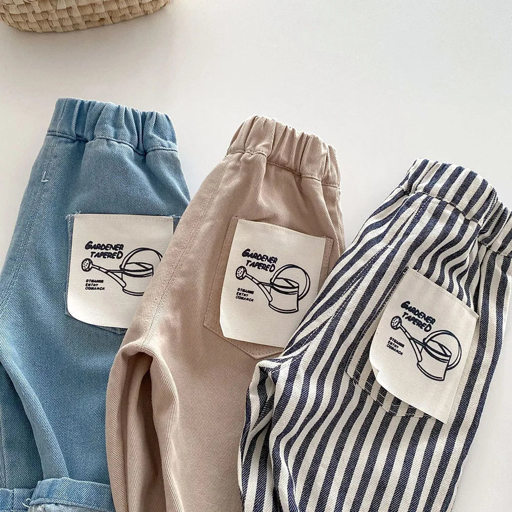 Soft Denim Checkered Jeans for 0 - 5 Year Olds Ideal for Spring & Autumn Fashion Kids Boys and Girl Denim Pants