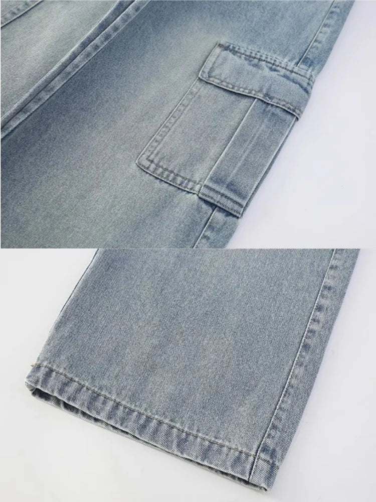 Kids Girls Jeans Pocket Decoration Long Denim Pants  Autumn Teenager Children New Sports Casual Straight Trousers For 2-12 Years