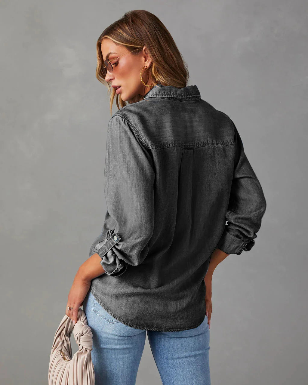 Denim Shirts For Women Spring Autumn New Vintage Denim Shirt Casual Fashion Lapel Single-breasted Long-sleeved Shirt Female Tops