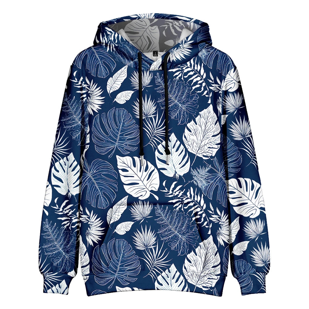 Hawaiian Style Hoodie Boho Chic Tropical Fleece Couple Pullover Hipster Hip Hop Streetwear Cool Pop Pocket Outfits Plus Size