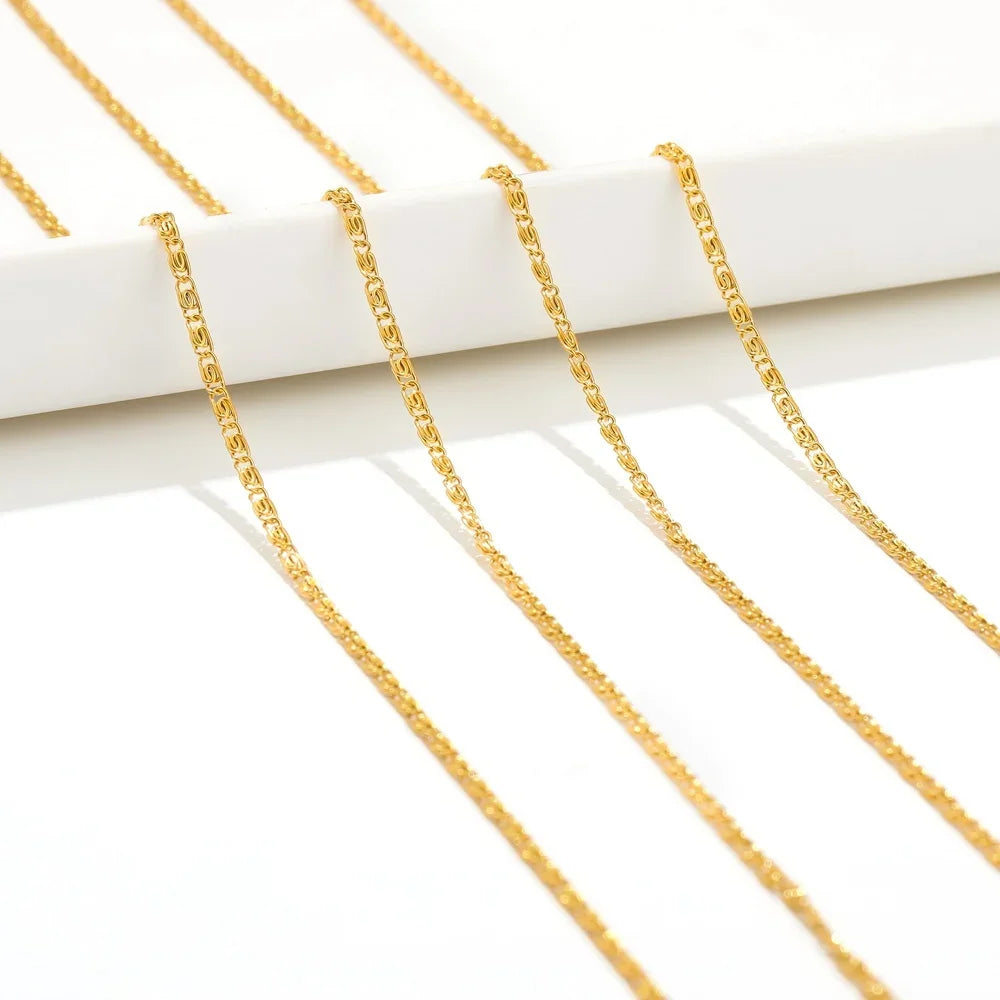 2 Meters/lot Gold Plated Stainless Steel 2mm Wide Chains DIY Jewelry Chains for Necklace Bracelet Making Findings Chain Bulk